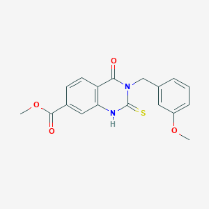 molecular formula C18H16N2O4S B2604717 Methyl 3-(3-methoxybenzyl)-4-oxo-2-thioxo-1,2,3,4-tetrahydroquinazoline-7-carboxylate CAS No. 725691-84-9