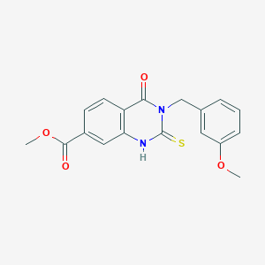 B2604717 Methyl 3-(3-methoxybenzyl)-4-oxo-2-thioxo-1,2,3,4-tetrahydroquinazoline-7-carboxylate CAS No. 725691-84-9