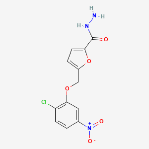 molecular formula C12H10ClN3O5 B2604752 5-[(2-Chloro-5-nitrophenoxy)methyl]furan-2-carbohydrazide CAS No. 832739-50-1