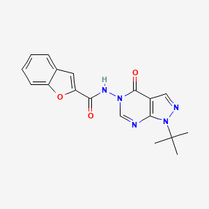 molecular formula C18H17N5O3 B2604753 N-(1-(tert-butyl)-4-oxo-1H-pyrazolo[3,4-d]pyrimidin-5(4H)-yl)benzofuran-2-carboxamide CAS No. 899995-94-9