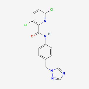 molecular formula C15H11Cl2N5O B2604754 3,6-dichloro-N-{4-[(1H-1,2,4-triazol-1-yl)methyl]phenyl}pyridine-2-carboxamide CAS No. 1626023-67-3