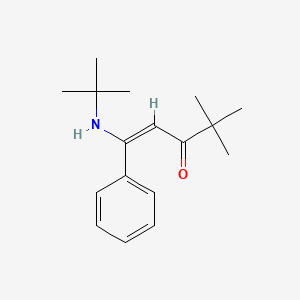 molecular formula C17H25NO B2604762 (E)-1-(tert-butylamino)-4,4-dimethyl-1-phenylpent-1-en-3-one CAS No. 305862-15-1
