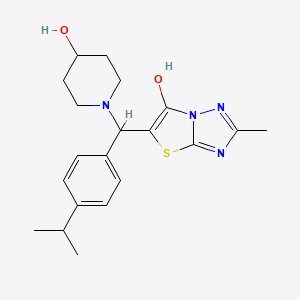 molecular formula C20H26N4O2S B2604767 5-((4-Hydroxypiperidin-1-yl)(4-isopropylphenyl)methyl)-2-methylthiazolo[3,2-b][1,2,4]triazol-6-ol CAS No. 851810-01-0