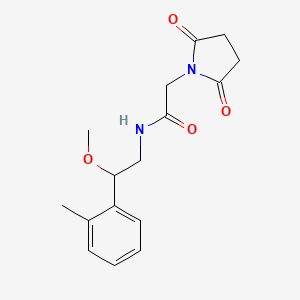 molecular formula C16H20N2O4 B2604769 2-(2,5-DIOXOPYRROLIDIN-1-YL)-N-[2-METHOXY-2-(2-METHYLPHENYL)ETHYL]ACETAMIDE CAS No. 1797877-57-6