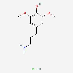 molecular formula C11H18ClNO3 B2604770 4-(3-Aminopropyl)-2,6-dimethoxyphenol hydrochloride CAS No. 54738-28-2