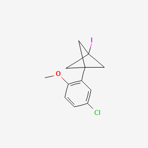 molecular formula C12H12ClIO B2604773 1-(5-Chloro-2-methoxyphenyl)-3-iodobicyclo[1.1.1]pentane CAS No. 2287290-49-5