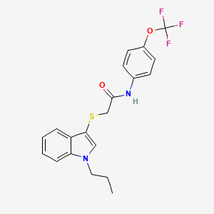 molecular formula C20H19F3N2O2S B2604774 2-(1-propylindol-3-yl)sulfanyl-N-[4-(trifluoromethoxy)phenyl]acetamide CAS No. 851412-08-3