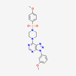 molecular formula C22H23N7O4S B2604775 3-(3-methoxyphenyl)-7-(4-((4-methoxyphenyl)sulfonyl)piperazin-1-yl)-3H-[1,2,3]triazolo[4,5-d]pyrimidine CAS No. 1005293-65-1