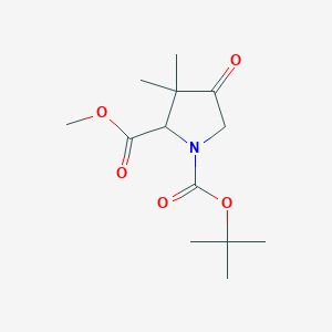 molecular formula C13H21NO5 B2604868 1-Tert-butyl 2-methyl 3,3-dimethyl-4-oxopyrrolidine-1,2-dicarboxylate CAS No. 848444-88-2