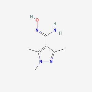 molecular formula C7H12N4O B2604890 N'-hydroxy-1,3,5-trimethyl-1H-pyrazole-4-carboximidamide CAS No. 1006353-13-4