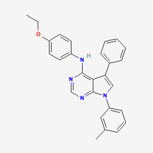 molecular formula C27H24N4O B2604904 N-(4-ethoxyphenyl)-7-(3-methylphenyl)-5-phenyl-7H-pyrrolo[2,3-d]pyrimidin-4-amine CAS No. 477229-01-9