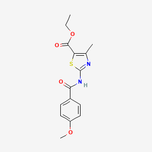 molecular formula C15H16N2O4S B2604965 Ethyl 2-(4-methoxybenzamido)-4-methylthiazole-5-carboxylate CAS No. 97302-39-1