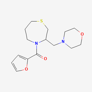 molecular formula C15H22N2O3S B2605017 4-(furan-2-carbonyl)-3-[(morpholin-4-yl)methyl]-1,4-thiazepane CAS No. 1448077-56-2