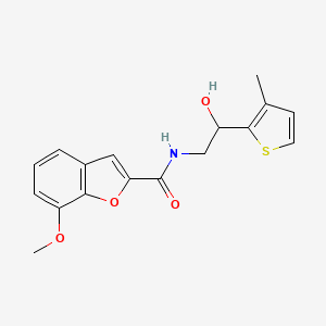 molecular formula C17H17NO4S B2605055 N-[2-hydroxy-2-(3-methylthiophen-2-yl)ethyl]-7-methoxy-1-benzofuran-2-carboxamide CAS No. 1351652-91-9