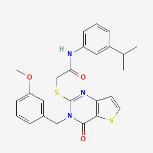 B2605056 2-{[3-(3-methoxybenzyl)-4-oxo-3,4-dihydrothieno[3,2-d]pyrimidin-2-yl]sulfanyl}-N-[3-(propan-2-yl)phenyl]acetamide CAS No. 1252818-69-1
