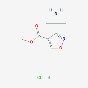 molecular formula C8H13ClN2O3 B2605061 Methyl 3-(2-aminopropan-2-yl)-1,2-oxazole-4-carboxylate hydrochloride CAS No. 1803608-36-7