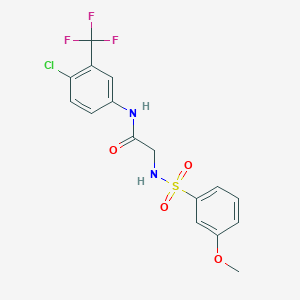 molecular formula C16H14ClF3N2O4S B2605143 N-[4-CHLORO-3-(TRIFLUOROMETHYL)PHENYL]-2-(3-METHOXYBENZENESULFONAMIDO)ACETAMIDE CAS No. 690245-95-5