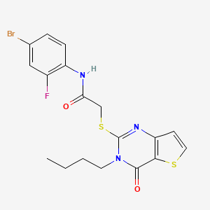 molecular formula C18H17BrFN3O2S2 B2605163 N-(4-bromo-2-fluorophenyl)-2-({3-butyl-4-oxo-3H,4H-thieno[3,2-d]pyrimidin-2-yl}sulfanyl)acetamide CAS No. 1252912-85-8