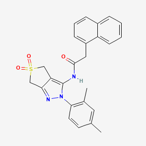 molecular formula C25H23N3O3S B2605212 N-[2-(2,4-dimethylphenyl)-5,5-dioxo-2H,4H,6H-5lambda6-thieno[3,4-c]pyrazol-3-yl]-2-(naphthalen-1-yl)acetamide CAS No. 681268-34-8