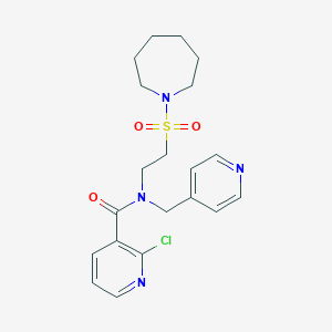 molecular formula C20H25ClN4O3S B260522 N-[2-(azepan-1-ylsulfonyl)ethyl]-2-chloro-N-(pyridin-4-ylmethyl)pyridine-3-carboxamide 