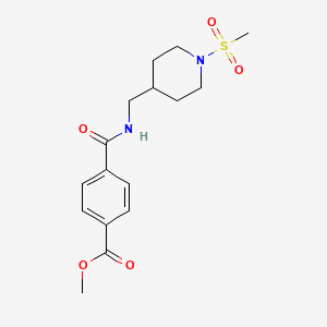 molecular formula C16H22N2O5S B2605271 methyl 4-{[(1-methanesulfonylpiperidin-4-yl)methyl]carbamoyl}benzoate CAS No. 1234804-03-5
