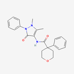 N-(1,5-dimethyl-3-oxo-2-phenyl-2,3-dihydro-1H-pyrazol-4-yl)-4-phenyltetrahydro-2H-pyran-4-carboxamide