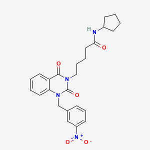 N-cyclopentyl-5-(1-(3-nitrobenzyl)-2,4-dioxo-1,2-dihydroquinazolin-3(4H)-yl)pentanamide