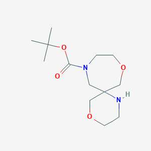 molecular formula C13H24N2O4 B2605288 Tert-butyl 4,11-dioxa-1,8-diazaspiro[5.6]dodecane-8-carboxylate CAS No. 1251000-86-8