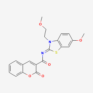 (Z)-N-(6-methoxy-3-(2-methoxyethyl)benzo[d]thiazol-2(3H)-ylidene)-2-oxo-2H-chromene-3-carboxamide