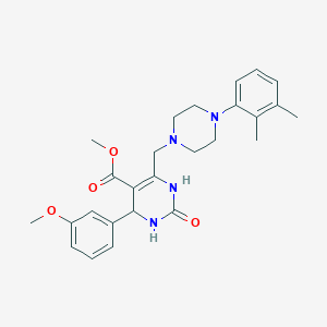 molecular formula C26H32N4O4 B2605295 Methyl 6-{[4-(2,3-dimethylphenyl)piperazin-1-yl]methyl}-4-(3-methoxyphenyl)-2-oxo-1,2,3,4-tetrahydropyrimidine-5-carboxylate CAS No. 894195-24-5