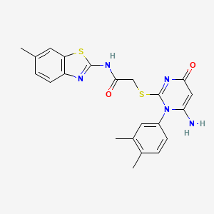 2-((6-amino-1-(3,4-dimethylphenyl)-4-oxo-1,4-dihydropyrimidin-2-yl)thio)-N-(6-methylbenzo[d]thiazol-2-yl)acetamide