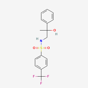 molecular formula C16H16F3NO3S B2605301 N-(2-hydroxy-2-phenylpropyl)-4-(trifluoromethyl)benzene-1-sulfonamide CAS No. 1351644-59-1
