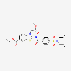 (Z)-ethyl 2-((4-(N,N-dipropylsulfamoyl)benzoyl)imino)-3-(2-methoxy-2-oxoethyl)-2,3-dihydrobenzo[d]thiazole-6-carboxylate