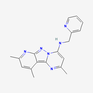 2,8,10-trimethyl-N-(pyridin-2-ylmethyl)pyrido[2',3':3,4]pyrazolo[1,5-a]pyrimidin-4-amine