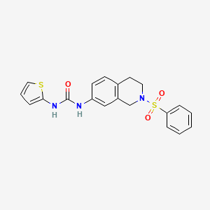 1-(2-(Phenylsulfonyl)-1,2,3,4-tetrahydroisoquinolin-7-yl)-3-(thiophen-2-yl)urea