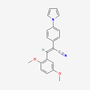 (2Z)-3-(2,5-dimethoxyphenyl)-2-[4-(1H-pyrrol-1-yl)phenyl]prop-2-enenitrile