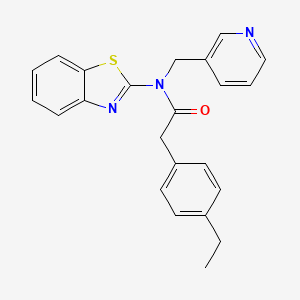 molecular formula C23H21N3OS B2605312 N-(benzo[d]thiazol-2-yl)-2-(4-ethylphenyl)-N-(pyridin-3-ylmethyl)acetamide CAS No. 923450-78-6