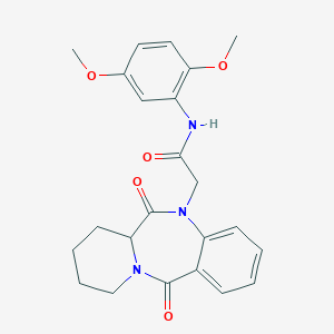 molecular formula C23H25N3O5 B260532 N-(2,5-dimethoxyphenyl)-2-(6,12-dioxo-6,6a,7,8,9,10-hexahydropyrido[2,1-c][1,4]benzodiazepin-5(12H)-yl)acetamide 