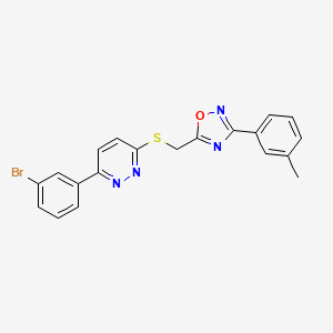 5-(((6-(3-Bromophenyl)pyridazin-3-yl)thio)methyl)-3-(m-tolyl)-1,2,4-oxadiazole
