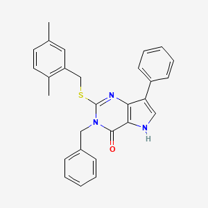 3-benzyl-2-((2,5-dimethylbenzyl)thio)-7-phenyl-3H-pyrrolo[3,2-d]pyrimidin-4(5H)-one