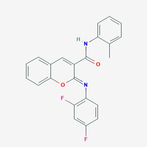 (2Z)-2-[(2,4-difluorophenyl)imino]-N-(2-methylphenyl)-2H-chromene-3-carboxamide