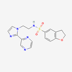 N-(2-(2-(pyrazin-2-yl)-1H-imidazol-1-yl)ethyl)-2,3-dihydrobenzofuran-5-sulfonamide