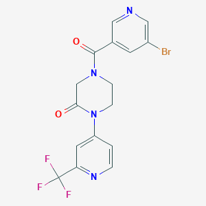 4-(5-Bromopyridine-3-carbonyl)-1-[2-(trifluoromethyl)pyridin-4-yl]piperazin-2-one