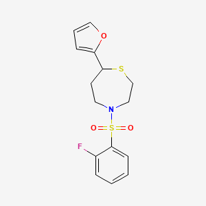 4-((2-Fluorophenyl)sulfonyl)-7-(furan-2-yl)-1,4-thiazepane