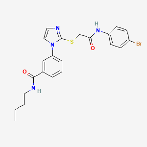 3-(2-((2-((4-bromophenyl)amino)-2-oxoethyl)thio)-1H-imidazol-1-yl)-N-butylbenzamide