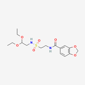 molecular formula C16H24N2O7S B2605376 N-[2-(2,2-diethoxyethylsulfamoyl)ethyl]-1,3-benzodioxole-5-carboxamide CAS No. 899968-34-4