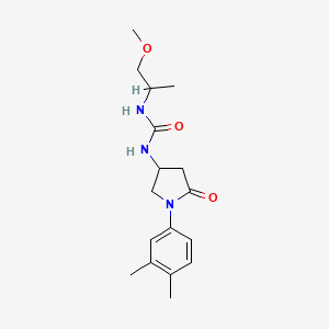 molecular formula C17H25N3O3 B2605381 1-(1-(3,4-Dimethylphenyl)-5-oxopyrrolidin-3-yl)-3-(1-methoxypropan-2-yl)urea CAS No. 894029-77-7