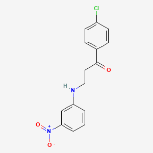 molecular formula C15H13ClN2O3 B2605382 1-(4-氯苯基)-3-(3-硝基苯胺基)-1-丙酮 CAS No. 883793-75-7