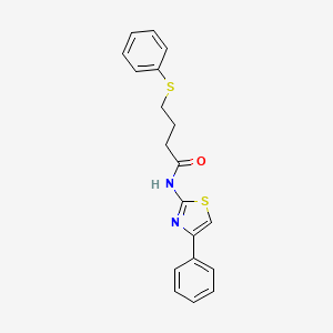 molecular formula C19H18N2OS2 B2605383 N-(4-phenylthiazol-2-yl)-4-(phenylthio)butanamide CAS No. 922924-70-7