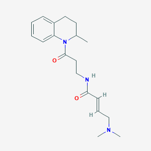 molecular formula C19H27N3O2 B2605385 (E)-4-(Dimethylamino)-N-[3-(2-methyl-3,4-dihydro-2H-quinolin-1-yl)-3-oxopropyl]but-2-enamide CAS No. 2411323-15-2